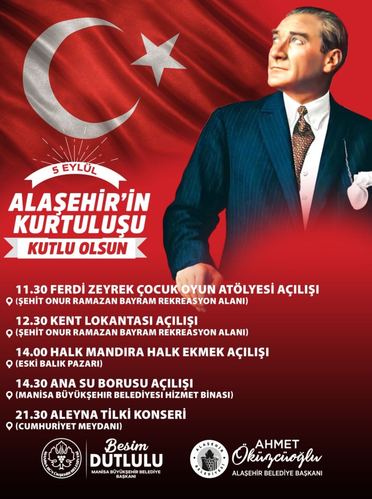 5 Eylül Alaşehir'imizin Kurtuluş Günü Programımız 