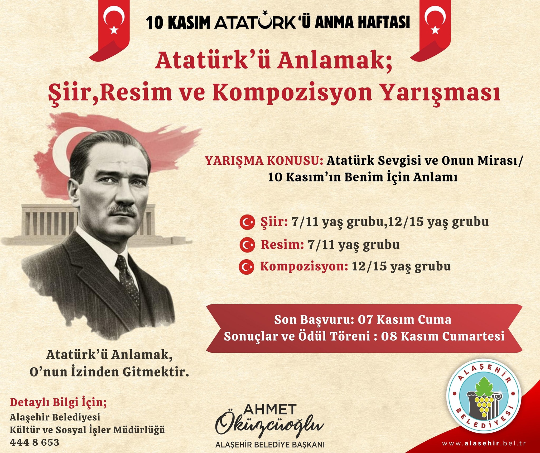 Atatürk’ü Anlamak; Şiir,Resim ve Kompozisyon Yarışması