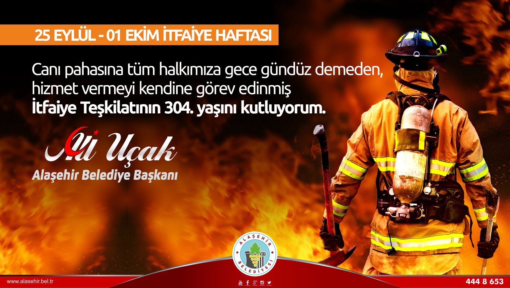 Canı pahasına tüm halkımıza gece gündüz demeden, hizmet vermeyi kendine görev edinmiş İtfaiye Teşkilatının 304. yaşını kutluyorum.