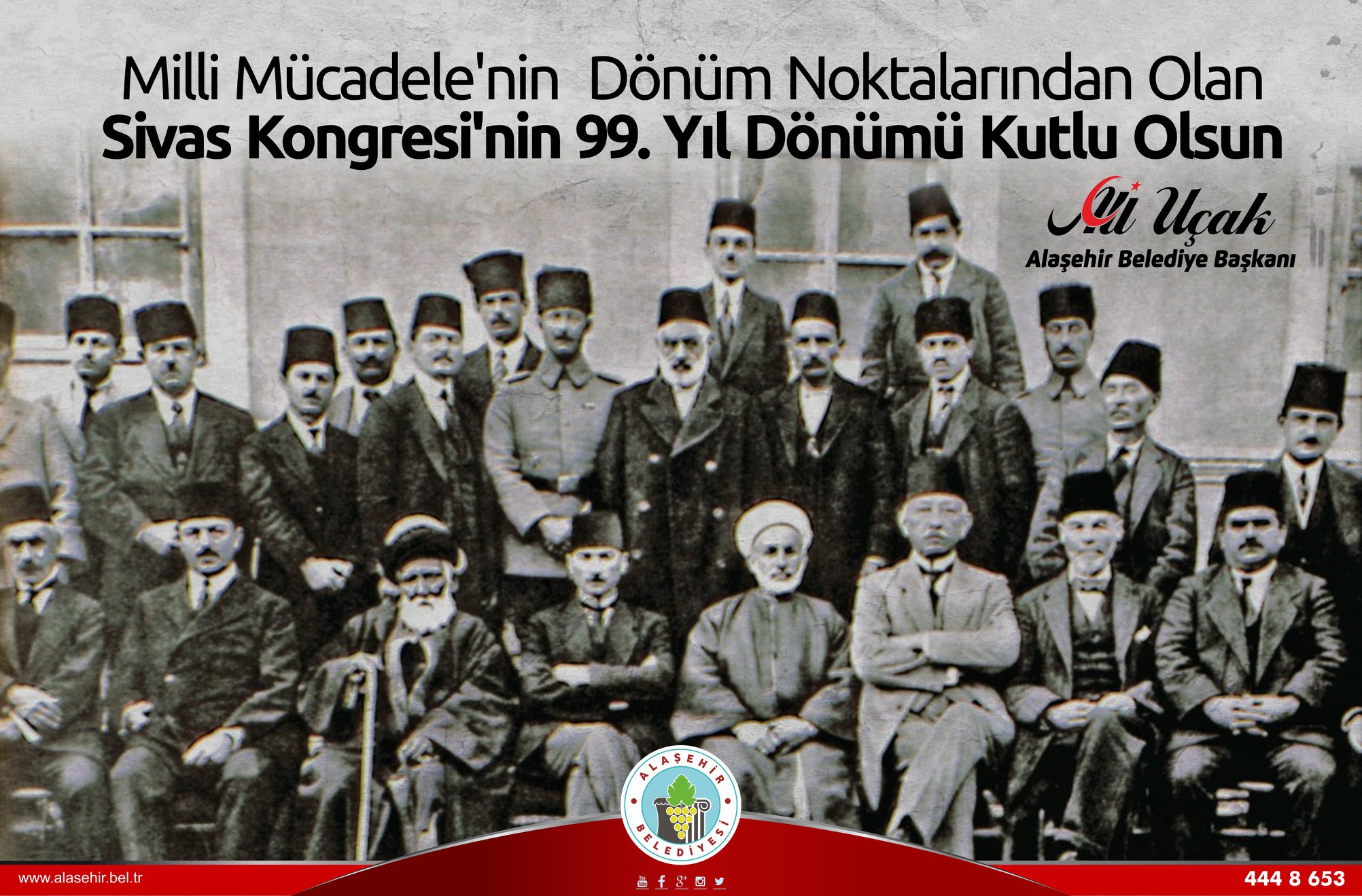 Milli Mücadele'nin dönüm noktalarından olan Sivas Kongresinin 99. yıl dönümü kutlu olsun. Başta Gazi Mustafa Kemal Atatürk olmak üzere, tüm şehitlerimizi saygı ve şükranla anıyoruz