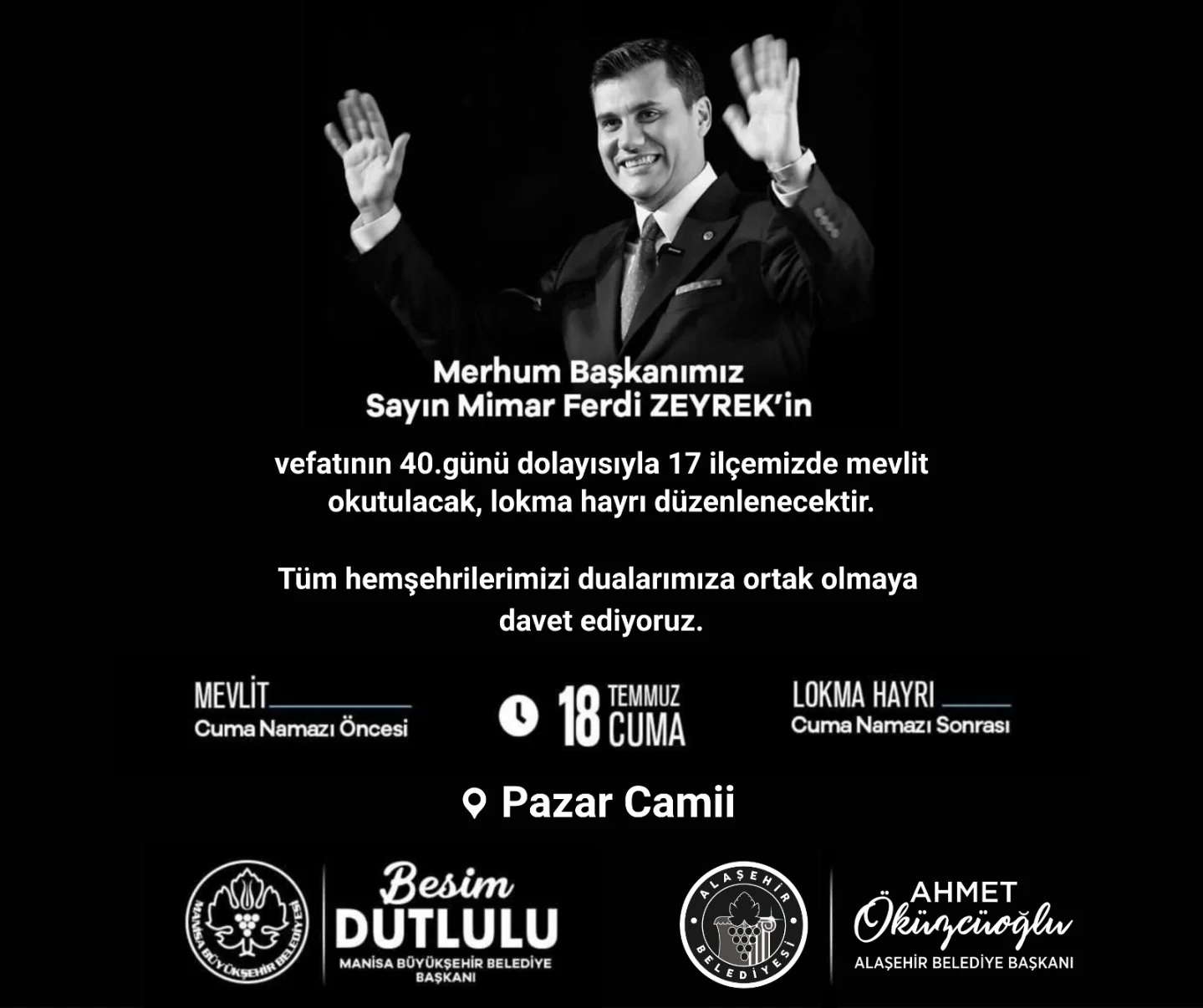 Tüm Halkımızı Dualarımıza Ortak Olmaya Davet Ediyoruz