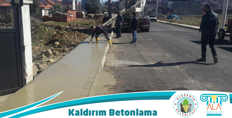 FEN İŞLERİ MÜDÜRLÜĞÜNDEN KALDIRIM BETONU