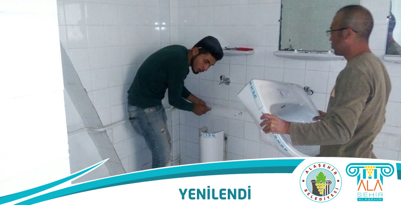 KAPALI SPOR SALONUNUN TUVALETLERİ YENİLENDİ