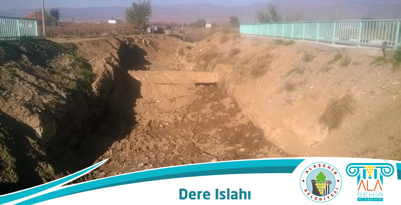 ALAŞEHİR BELEDİYESİNCE DERE ISLAHI YAPILDI