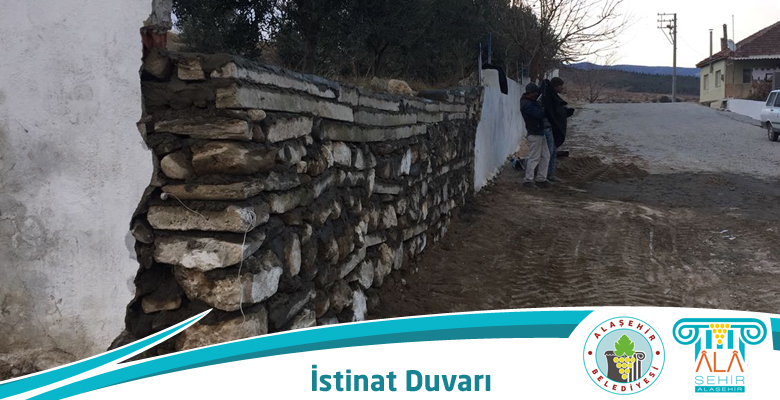 CAMİ İSTİNAT DUVARI ÖRÜLDÜ