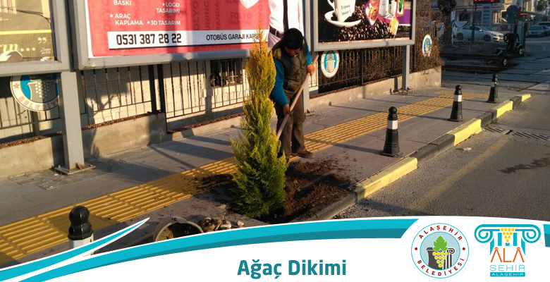 ALAŞEHİR  BELEDİYESİ, AĞAÇ VE ÇİÇEK DİKİM ÇALIŞMALARINA HIZ VERDİ