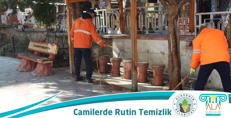 BELEDİYE CAMİ TEMİZLEME EKİBİ GÖREV BAŞINDA