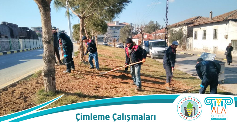 ALAŞEHİR BELEDİYESİ  ÇİM EKİMİ ÇALIŞMALARINA  BAŞLADI