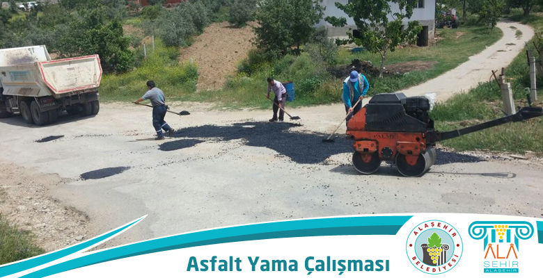 ALAŞEHİR BELEDİYESİ YAMA ÇALIŞMALARINA DEVAM EDİYOR